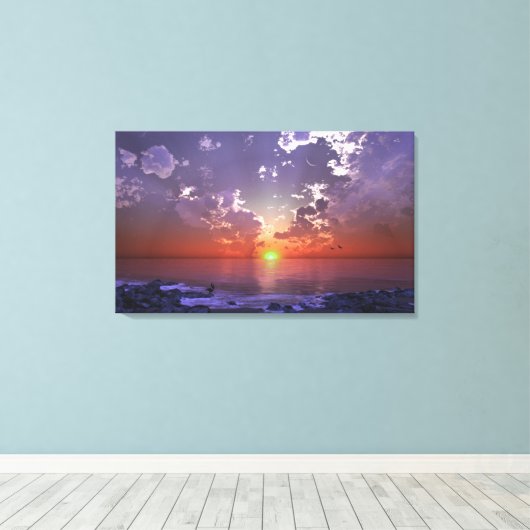 De groene Flits Canvas Afdruk (Insitu (Houten vloer))