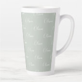 De Groene Gepersonaliseerde Naam van het witte Man Latte Mok (Rechts)