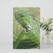 De Groene Iguana Briefpapier (Staand voorkant)