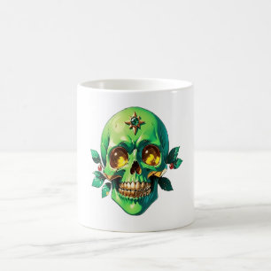 De groene koningsschedel met een juwelenkroon koffiemok