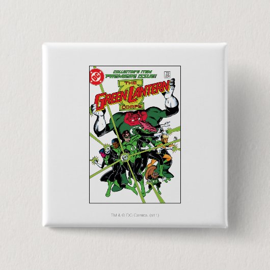 De Groene Lantaarnkorps Vierkante Button 5,1 Cm (Voorkant)