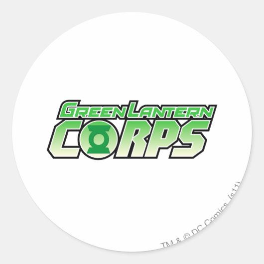 De Groene Lantern Corps Logo 2 Ronde Sticker (Voorkant)