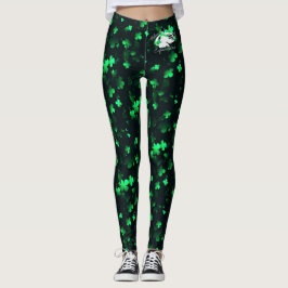 De groene Leggings van Kleuren met Witte Logo B&BE