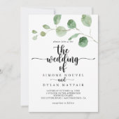 De groene lekkere eucalyptusbruiloft van kaart (Voorkant)