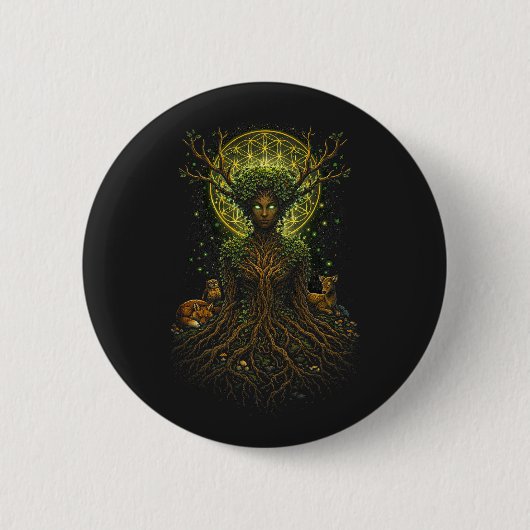 De Groene Moeder Ronde Button 5,7 Cm (Voorkant)