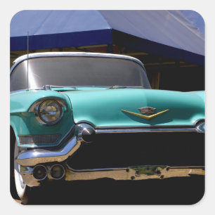 De groene ombouwbare Cadillac van Elvis Presley in Vierkante Sticker