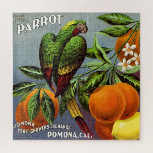 De groene papegaai legpuzzel