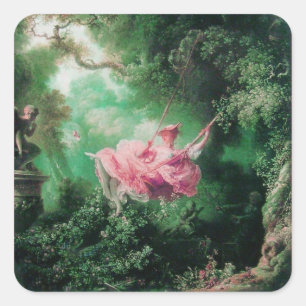 DE groene roze VAN DE ZWANGERSCHAP Vierkante Sticker