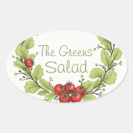 De groene salade ovale sticker