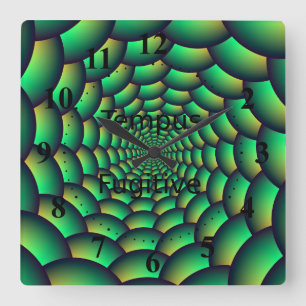 De groene Spiraalvormige Tunnel van de Bal Vierkante Klok