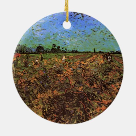 De Groene Vineyard van Vincent van Gogh Keramisch Ornament (Achterkant)