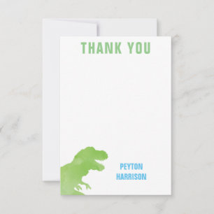 De Groene Waterverf Dinosaur Persoonlijk Dank u Bedankkaart