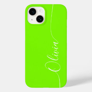 De Groene Witte Naam van het Kalligrafie van het E Case-Mate iPhone 14 Hoesje