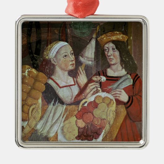 De groenten- en fruitmarkt metalen ornament (Voorkant)