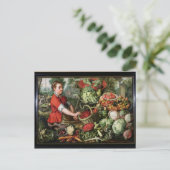 De groenteverkoper briefkaart (Staand voorkant)