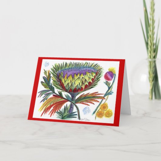 De Groet van de Vakantie van de distel Feestdagen Kaart (Voorkant)