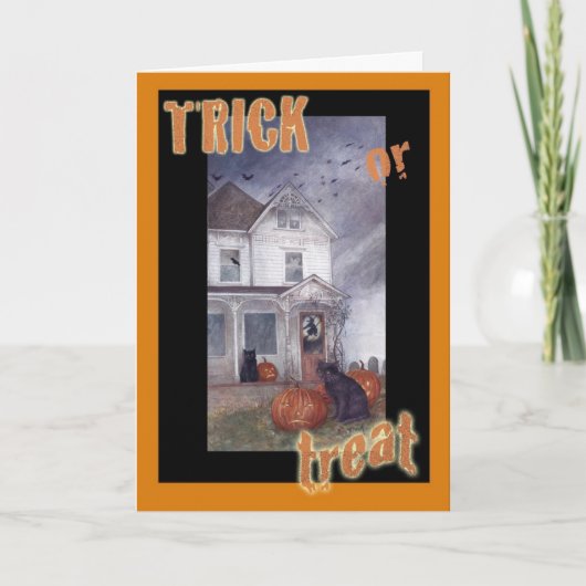 DE GROET VAN HALLOWEEN VAN HET SPOOKHUIS VAN HET KAART (Voorkant)
