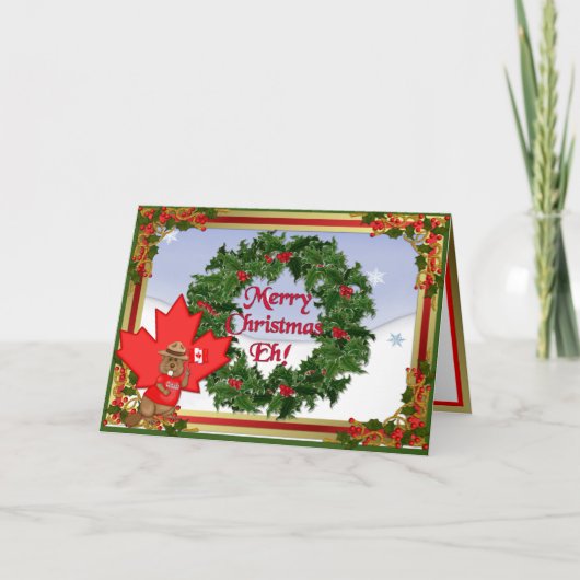 De Groet van Kerstmis van Canada Feestdagen Kaart (Voorkant)