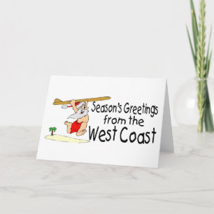 De Groeten die van de Kust van het westen Kerstman Feestdagen Kaart
