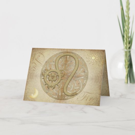 De Groeten en Notecards van de Leeuw van het Teken Kaart (Voorkant)