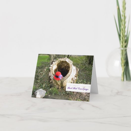 De Groeten Notecard van Red Hat Kaart (Voorkant)