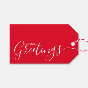 De Groeten Rood White Minimalist van het seizoen Cadeaulabel