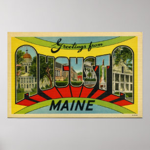 De groeten van Augusta, Maine Giant Briefkaart Poster