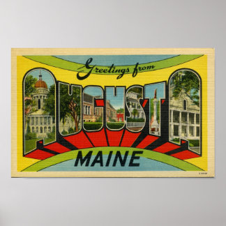 De groeten van Augusta, Maine Giant Briefkaart Poster