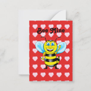 De groeten van Bee Mine Valentijns Notitiekaartje