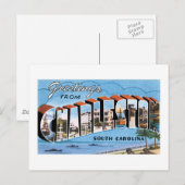 De groeten van Charleston, SC Briefkaart (Voorkant / Achterkant)