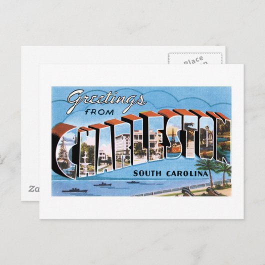 De groeten van Charleston, SC Briefkaart (Voorkant / Achterkant)