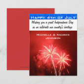 De groeten van de vierde juli kaart (Voorkant / Achterkant)