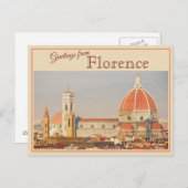De groeten van Florence, het Italiaanse  Briefkaar Briefkaart (Voorkant / Achterkant)