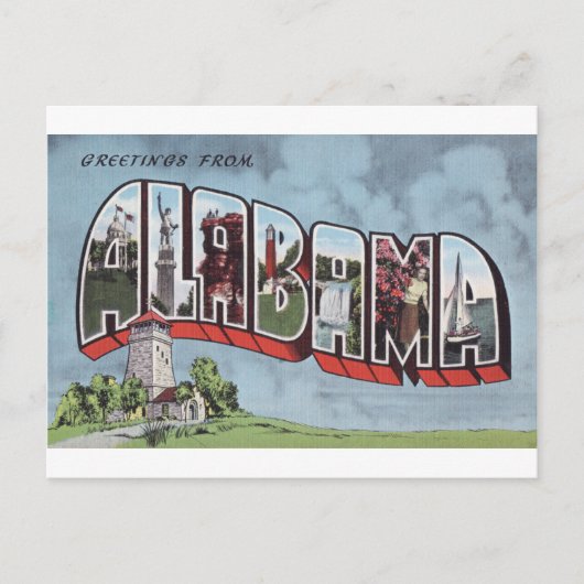 De groeten van het briefkaart van Alabama thema (Voorkant)