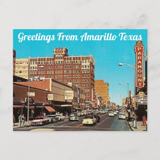 De groeten van het Briefkaart van Amarillo Texas (Voorkant)
