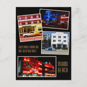 De groeten van het district Miami Beach Art Deco Briefkaart