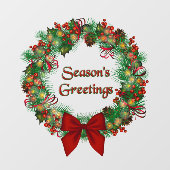 De groeten van het kerstfeest van het hoogseizoen raamsticker (Vel)