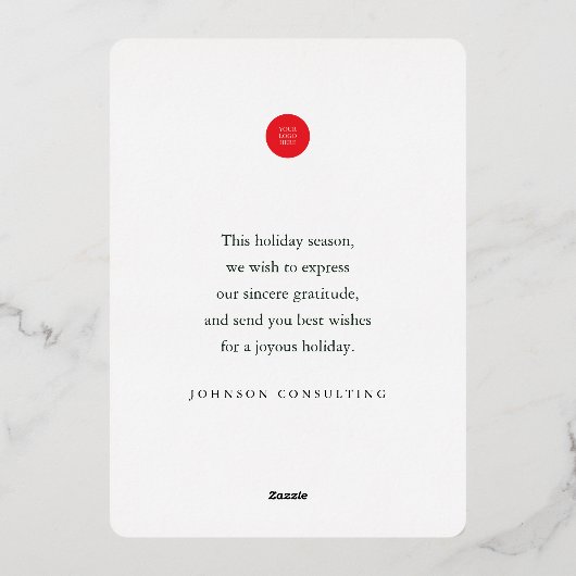 De groeten van het seizoen Moderne Eenvoudige kers Folie Feestdagenkaart (Achterkant)