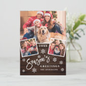 De groeten van het seizoen Moderne Manuscript 3 va Feestdagenkaart (Staand voorkant)