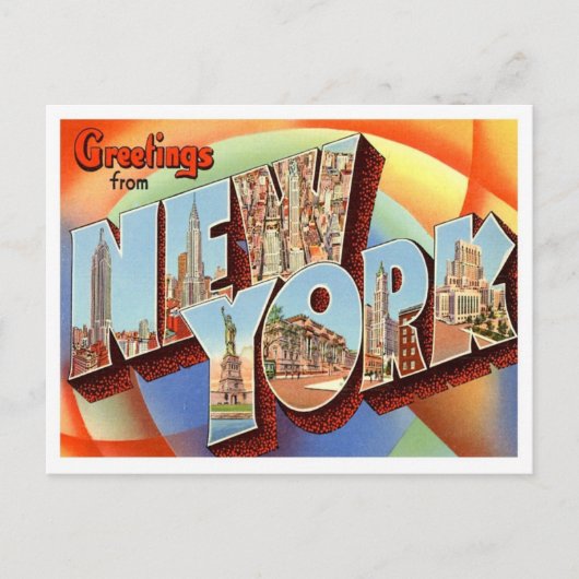 De Groeten van New York uit de VS Briefkaart (Voorkant)