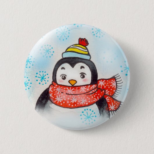 De groeten van Pengu Ronde Button 5,7 Cm (Voorkant)