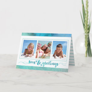 De groeten van Tropische SEAson, het Manuscript va Feestdagen Kaart