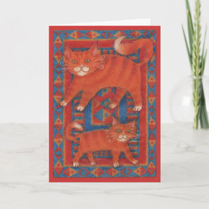 De groetenkaart van de Katten van de mat van de Kaart