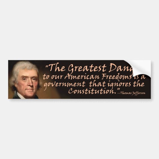 De Grondwet - Thomas Jefferson Bumpersticker (Voorkant)