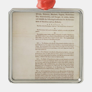 De grondwet van de Verenigde Staten, 1787 Metalen Ornament