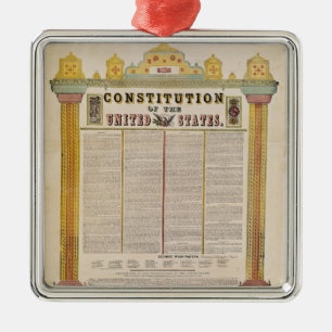 De Grondwet van de Verenigde Staten van Amerika Metalen Ornament