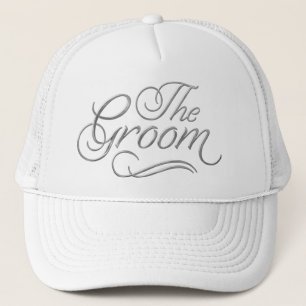 De Groom Baseball Hat Silver Trucker Pet