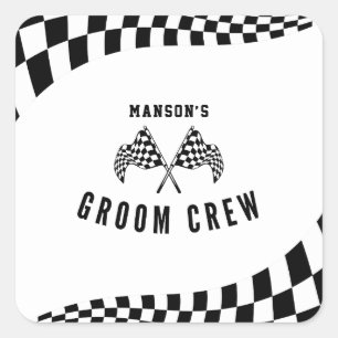 De Groom Crew Vierkante Sticker