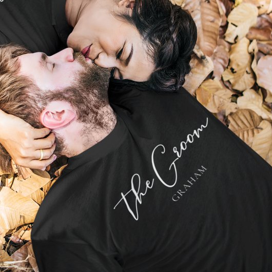 De Groom Personalized Moderne Bachelor Party T-shirt