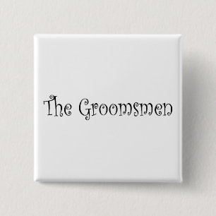De Groomsmen Vierkante Button 5,1 Cm
